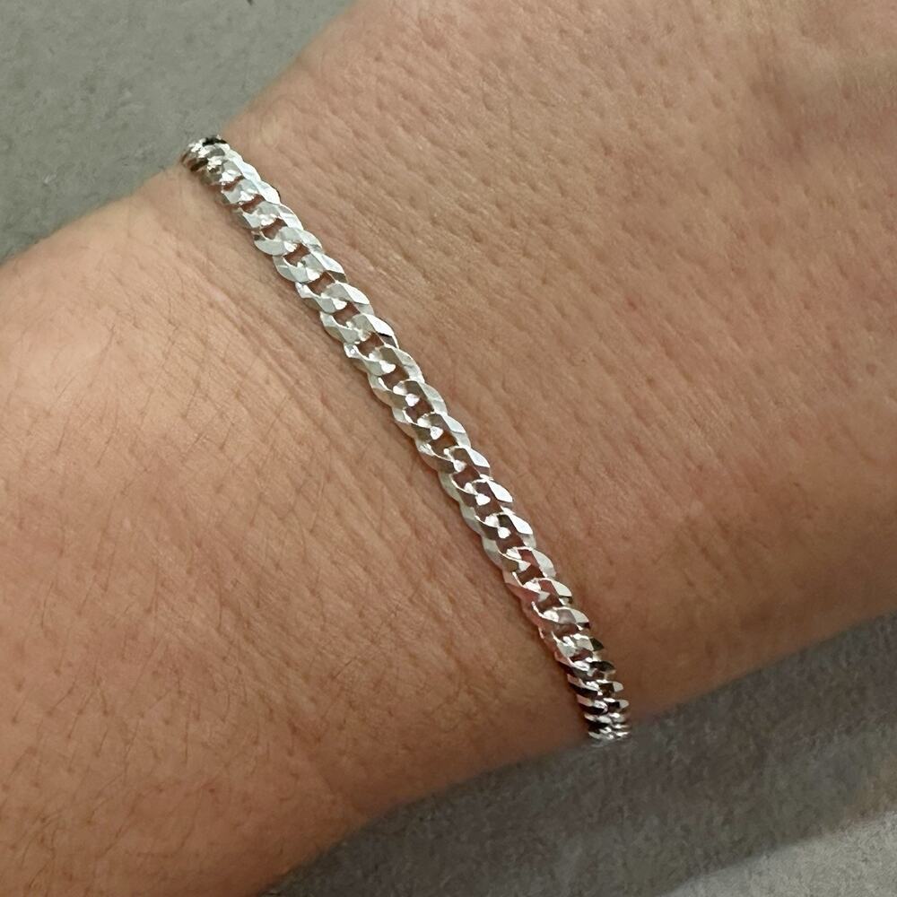 Stunning Diamond Cut Cuban Bracelet 3.8mm Size 7.5in ~ Brand New /Retail $80